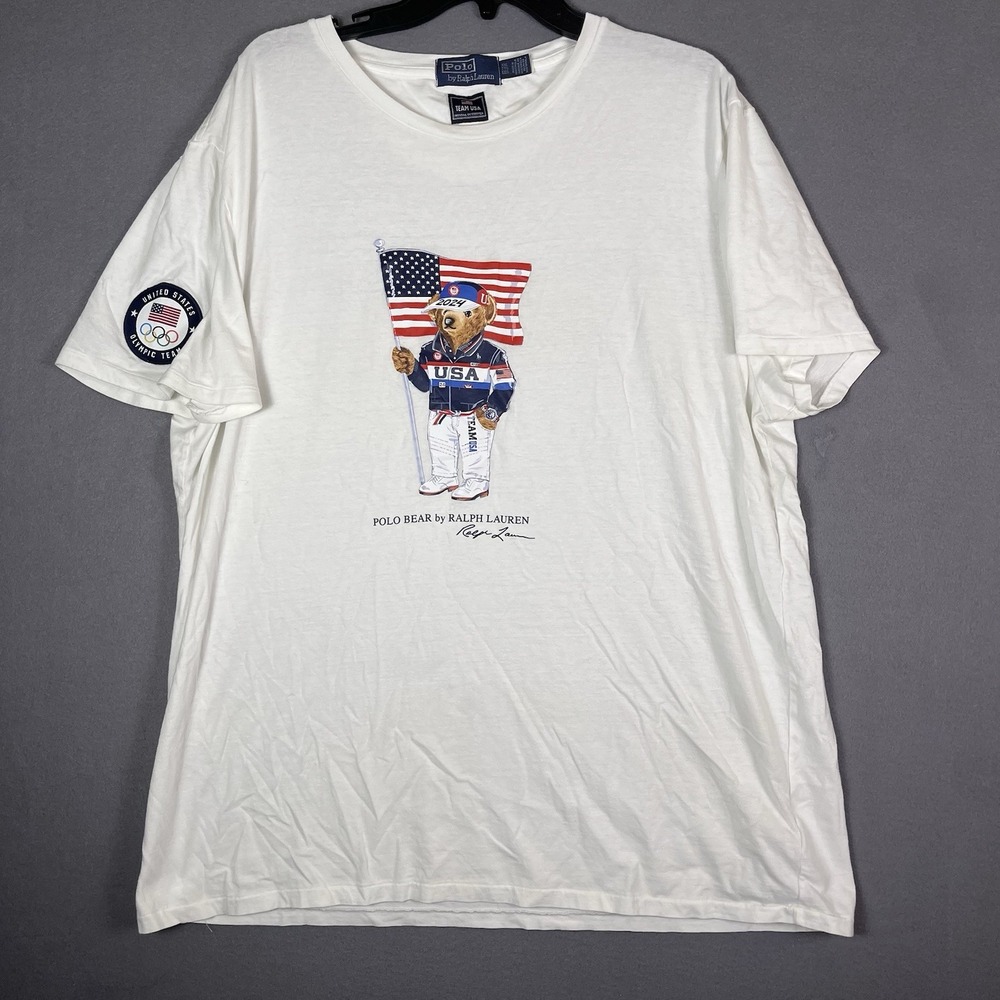 Polo Ralph Lauren Team USA 2024 Olympics Villagewear Bear Shirt White - Size XXL